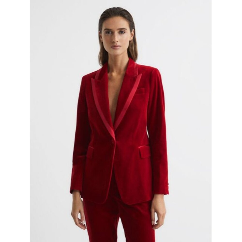 Reiss Red Velvet Blazer